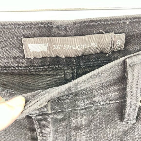 Levi’s 505 straight leg denim black jeans 8 - Picture 5 of 10